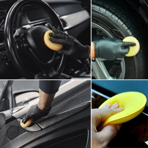 CAR SAAZ Car Polish Sponge 10cm | Foam Applicator | Durable & Washable | Ultra-Soft Sponge (Pack of 5 Pcs) - Image 4