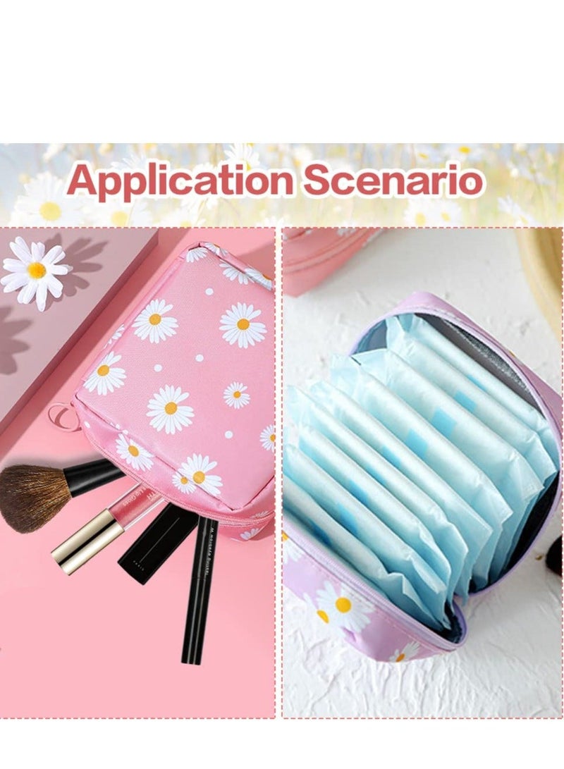 Y&D Period Pouch, Sanitary Napkin Storage Bag, Pad Bags for Period, Preppy Patch Bag Teen Aged Girls, Daisy First Girls Women Ladies 2 Pack  - Image 4