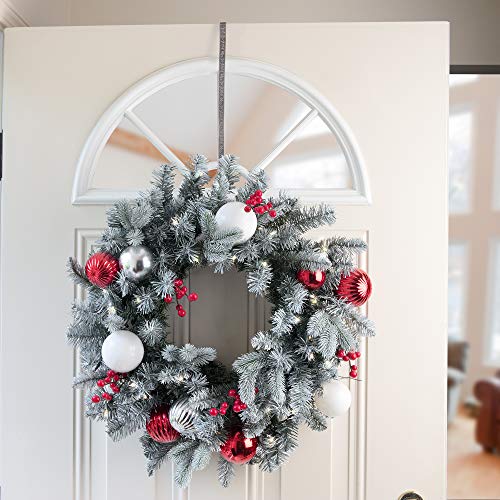 Haute Decor Premium Holly Embossed HighProfile Wreath Hanger - Pewter Holly - Image 3