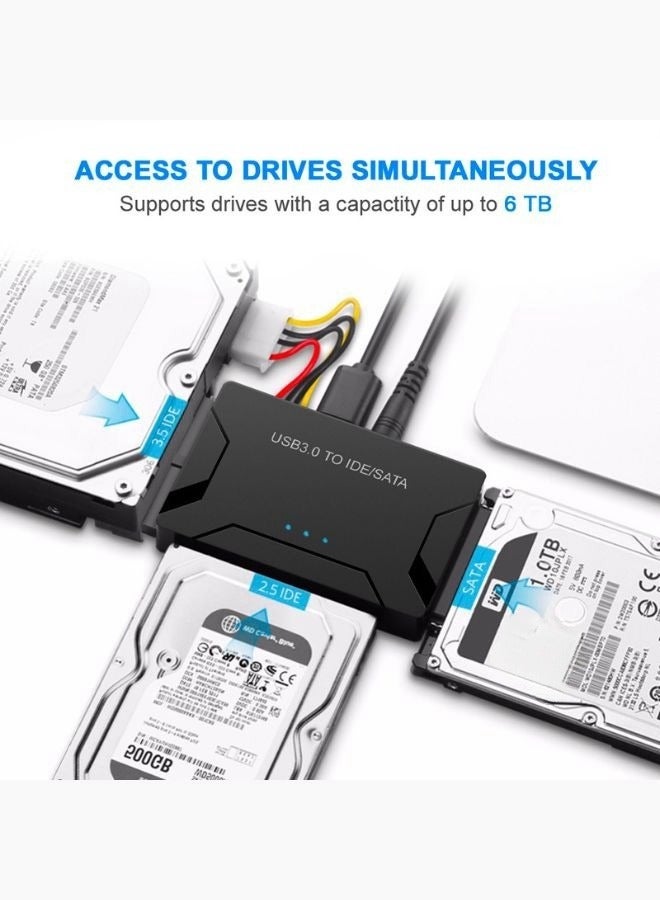 Agofyngs USB 3.0 SATA IDE Adapter Kit for 2.5” and 3.5” HDD SSD, 5Gbps High-Speed Universal Hard Drive Reader with 12V 2A Power Supply for Data Transfer and Backup Home Office Use - Image 1
