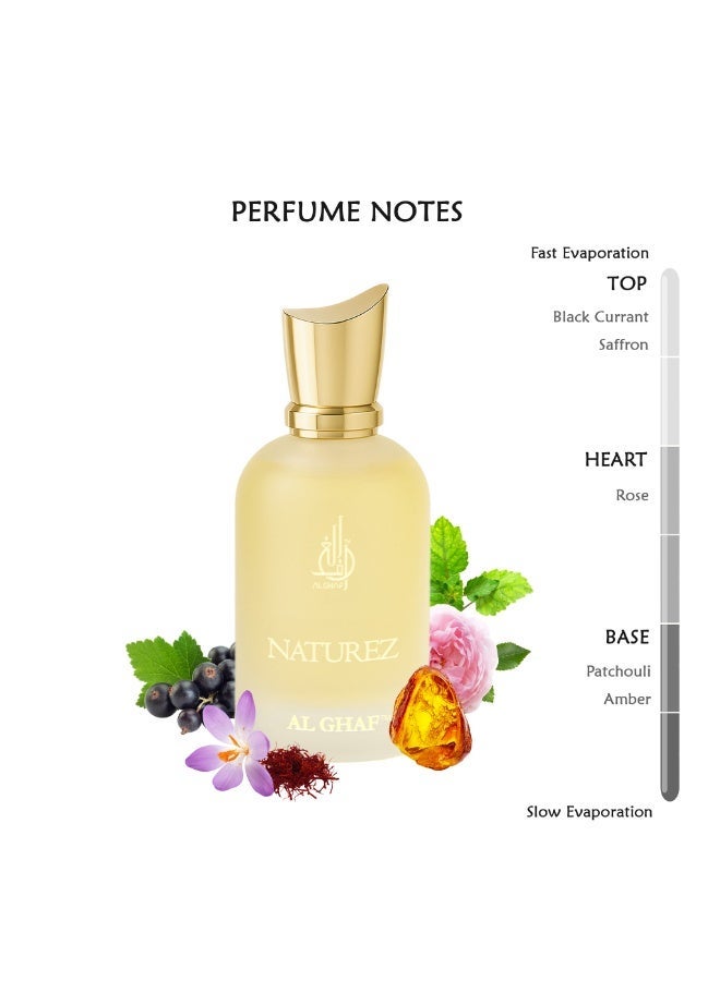 الغاف عطر الغاف نيتشورز أو دو بارفان 100 مل – ثبات طويل، عطر فاخر للجنسين بنفحات الكشمش الأسود والورد والعنبر، عطر أنيق للرجال والنساء ومثالي كهدية لأي مناسبة - Image 4