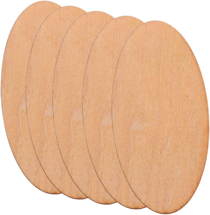 IMIKEYA 20pcs Laserable DIY Craft Wood Basswood Chips Oval Wooden Slices for Home Decor Thick - Image 1