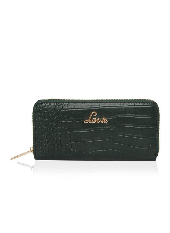 Lavie Lavie Women's Glossy Sacy Zip Around Wallet/Purse Handbag [Green]  - Image 1