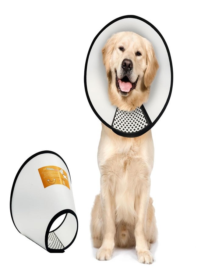Slomg Pet Dog Cone Collar After Surgery, Adjustable Plastic Pet Recovery E-Collar for Dogs Cats, Soft Breathable Surgical Elizabethan Dog Neck Cover for Prevent Biting and Stop Licking Wound Medium - Image 1