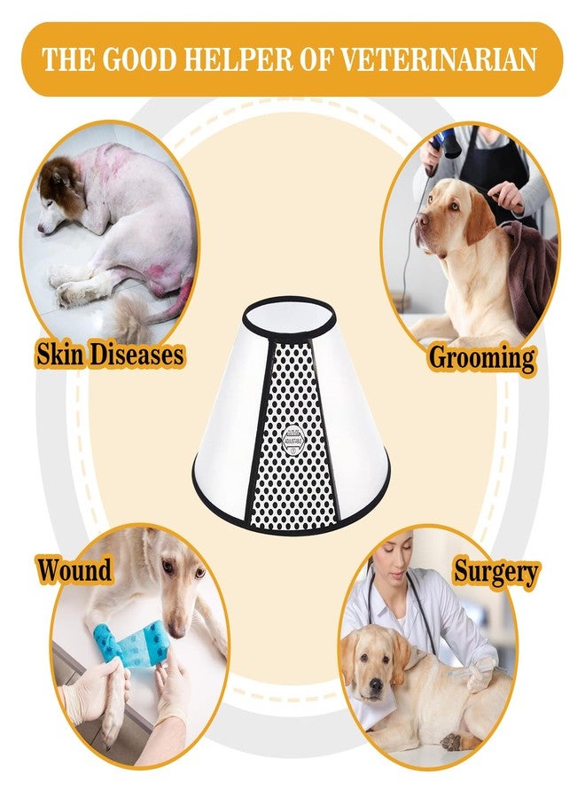 Slomg Pet Dog Cone Collar After Surgery, Adjustable Plastic Pet Recovery E-Collar for Dogs Cats, Soft Breathable Surgical Elizabethan Dog Neck Cover for Prevent Biting and Stop Licking Wound Medium - Image 4