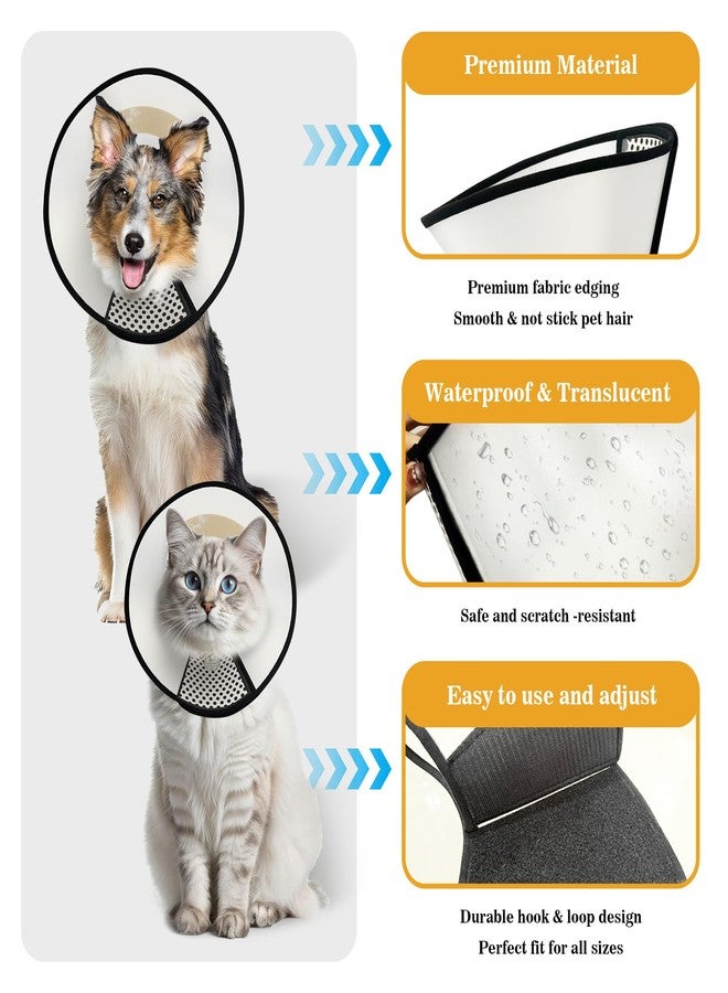 Slomg Pet Dog Cone Collar After Surgery, Adjustable Plastic Pet Recovery E-Collar for Dogs Cats, Soft Breathable Surgical Elizabethan Dog Neck Cover for Prevent Biting and Stop Licking Wound Medium - Image 3