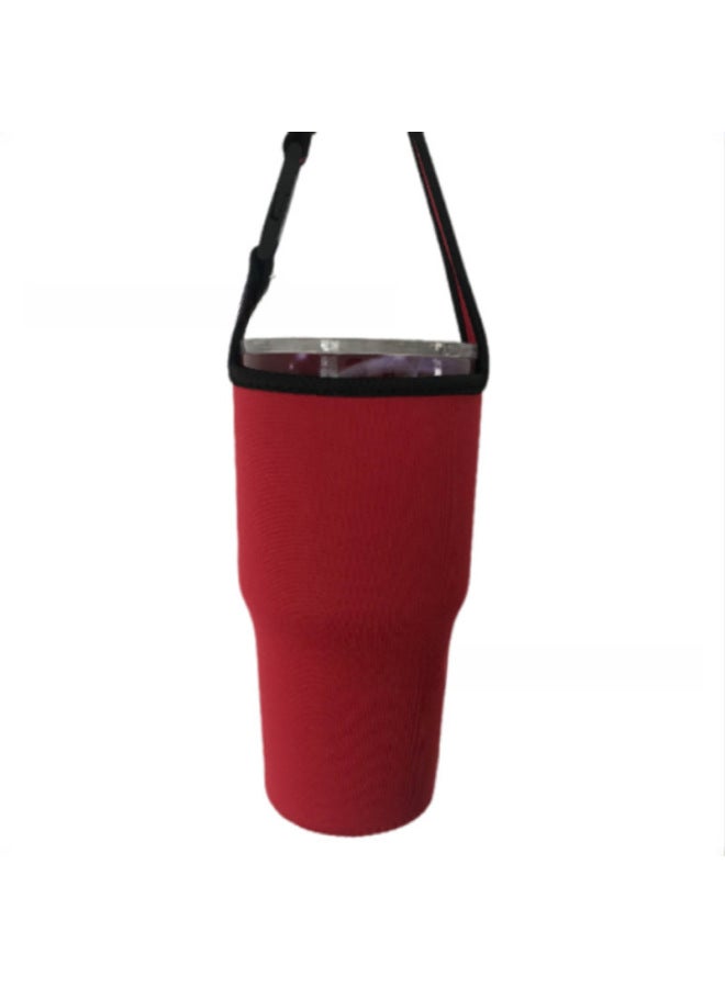 Solid Color Ice Cup 30Oz Car Cup Cover Diving Material Buckle Insulation Handbag Wholesale Support Creative Logo-Color:Pure Purple-Capacity:Ice Bully Cup Special (30oz))  - Image 5
