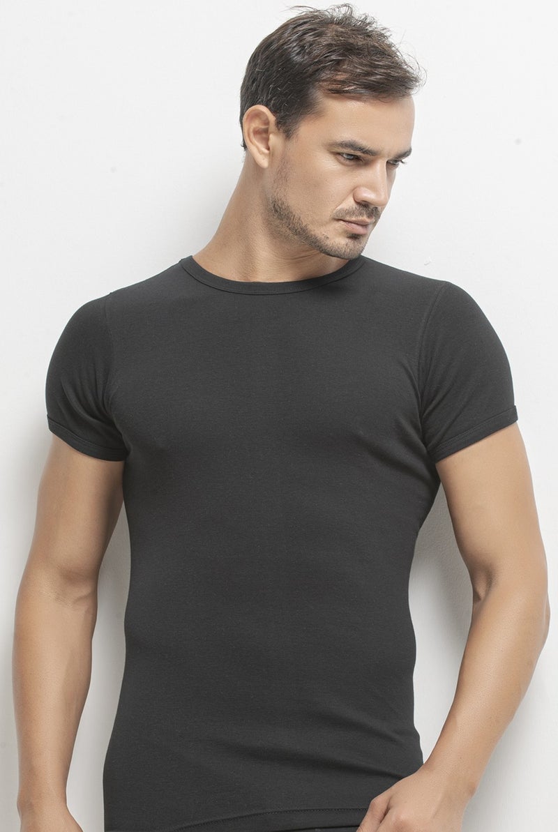 Dorea Men's Ribbed O-Neck Undershirt 2 Pack  - Image 1