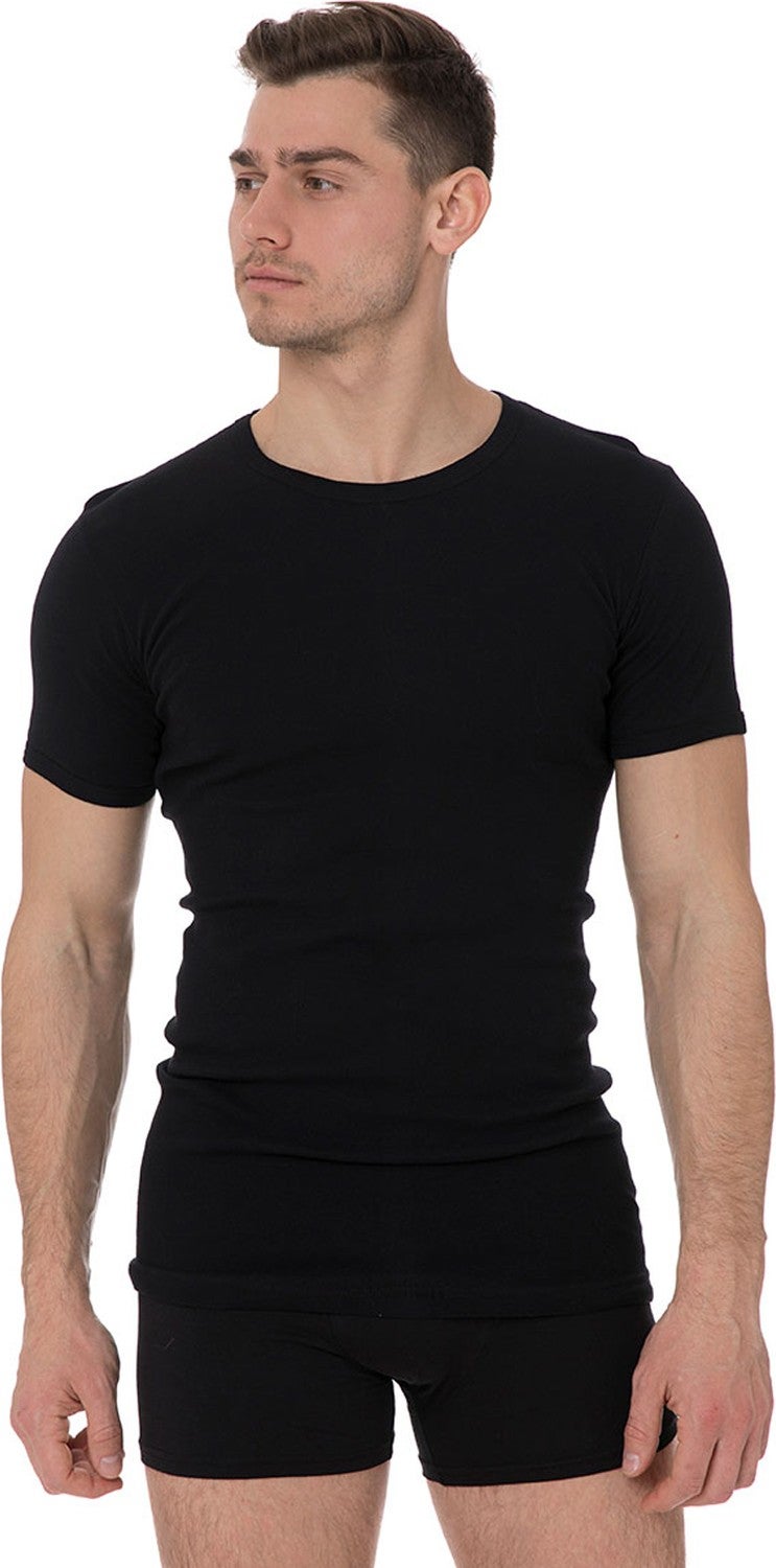 Dorea Men's Ribbed O-Neck Undershirt 2 Pack  - Image 2