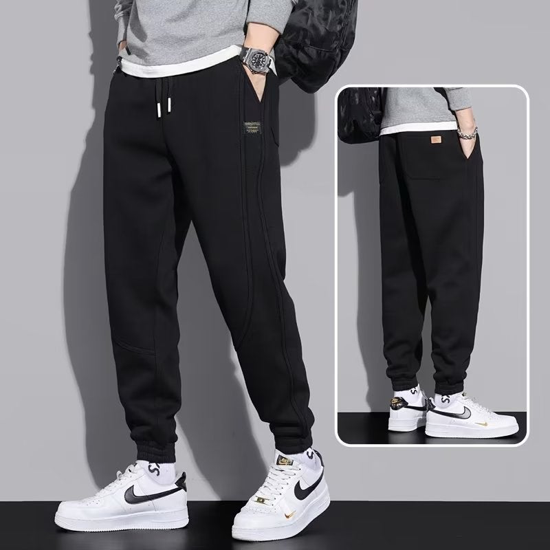 Autumn New Leg Loose Sports Casual Long Pants Sports Sweat Pants Mens Youth Winter Trendy All-match K58 Black