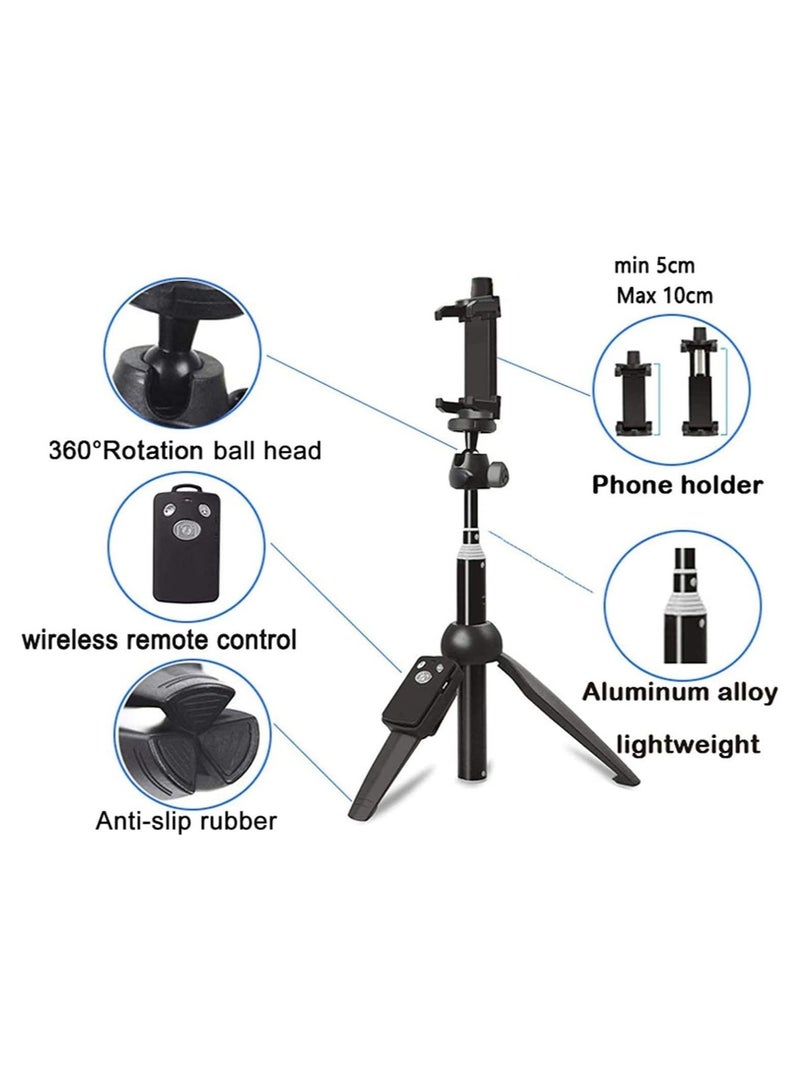 Selfie Stick, Portable 40 inch Aluminum Alloy Extendable Phone Tripod Wireless Remote Handheld Monopod Mini Tripod Phone Selfie Stick phone Clip Holder - Image 2