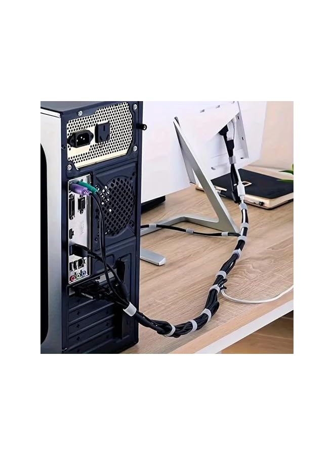 PROMASS Cable Strap Ties Adjustable Fastening Ties, Adjustable Cable Management Cord Ties for Tidy TV Computer Power USB Charger Mouse Data Cables - Image 4