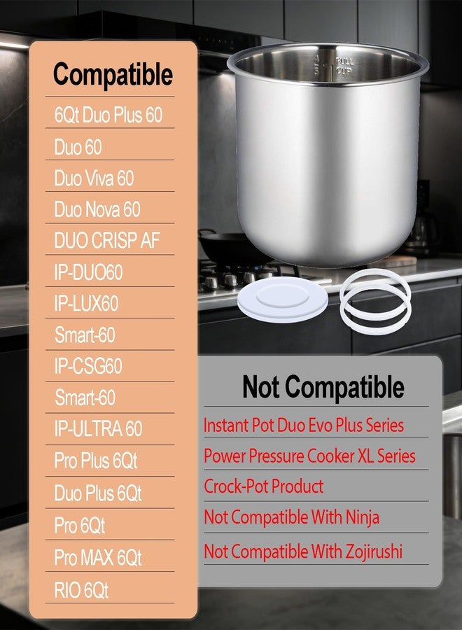 KMHGD Stainless Steel Inner Pot 6 Qt, Compatible with Instant Pot 6 Quart Inner Pot Certain Models, 0 Coating, Comes 2 Sealing Rings 1 Sealing Caps, 3 Year Warranty. Not Compatible With CrockPot Brand. - Image 3