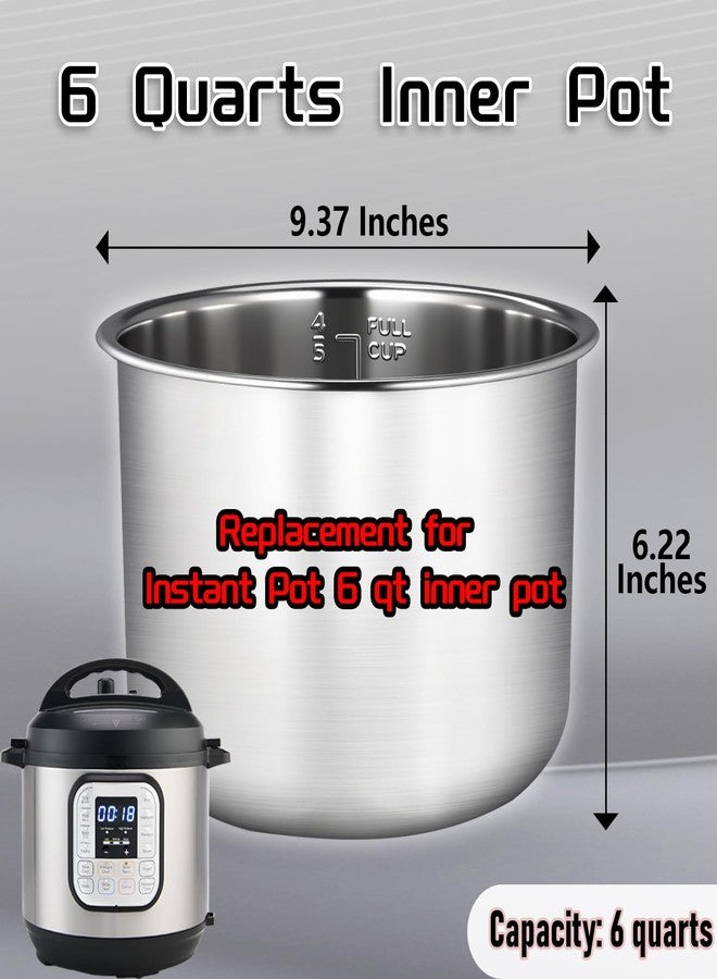 KMHGD Stainless Steel Inner Pot 6 Qt, Compatible with Instant Pot 6 Quart Inner Pot Certain Models, 0 Coating, Comes 2 Sealing Rings 1 Sealing Caps, 3 Year Warranty. Not Compatible With CrockPot Brand. - Image 2