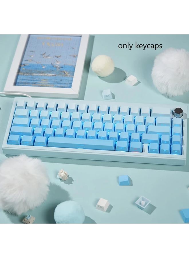 133 Key Gradient Blue PBT Keycaps 5 Sided Hot Stamped Original Height Compatible 61 75 87 100 Keys - Image 2