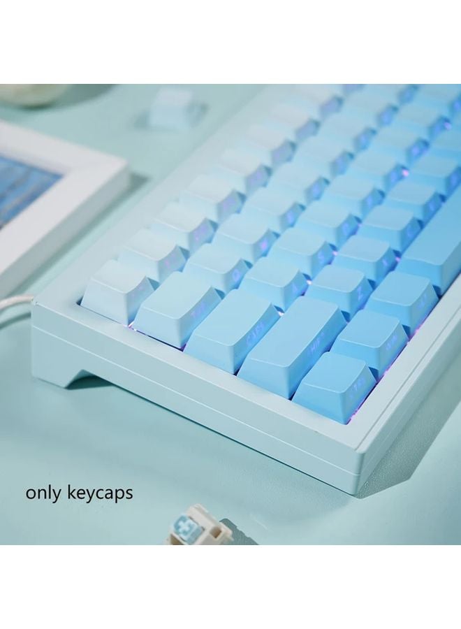 133 Key Gradient Blue PBT Keycaps 5 Sided Hot Stamped Original Height Compatible 61 75 87 100 Keys - Image 3