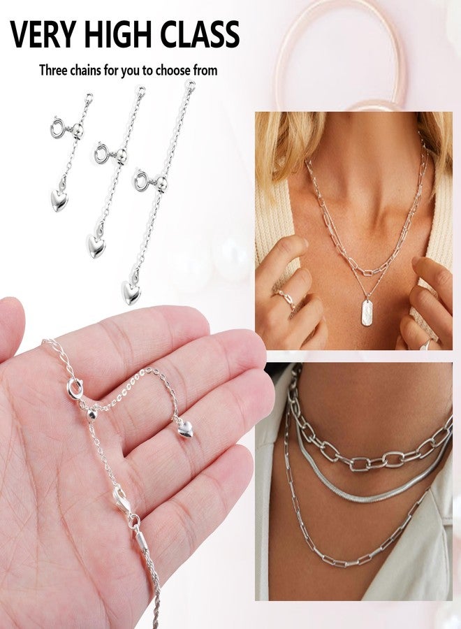 ALEXCRAFT Bracelet Extender White Gold Plated Solid Brass Adjustable Slider Necklace Bracelet Extenders Extension Chains for Necklaces（1 2 3 inch） - Image 3