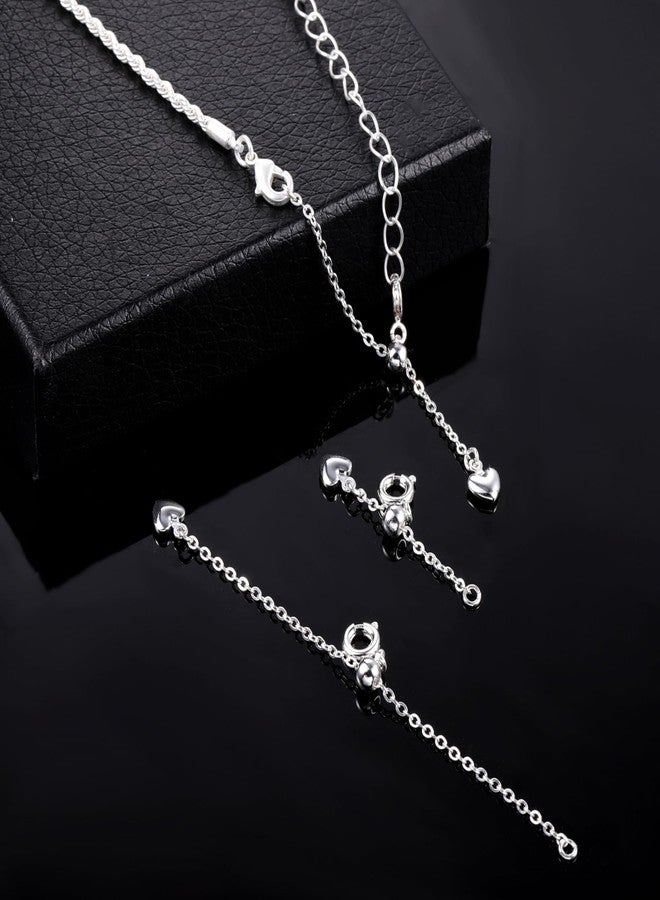 ALEXCRAFT Bracelet Extender White Gold Plated Solid Brass Adjustable Slider Necklace Bracelet Extenders Extension Chains for Necklaces（1 2 3 inch） - Image 2