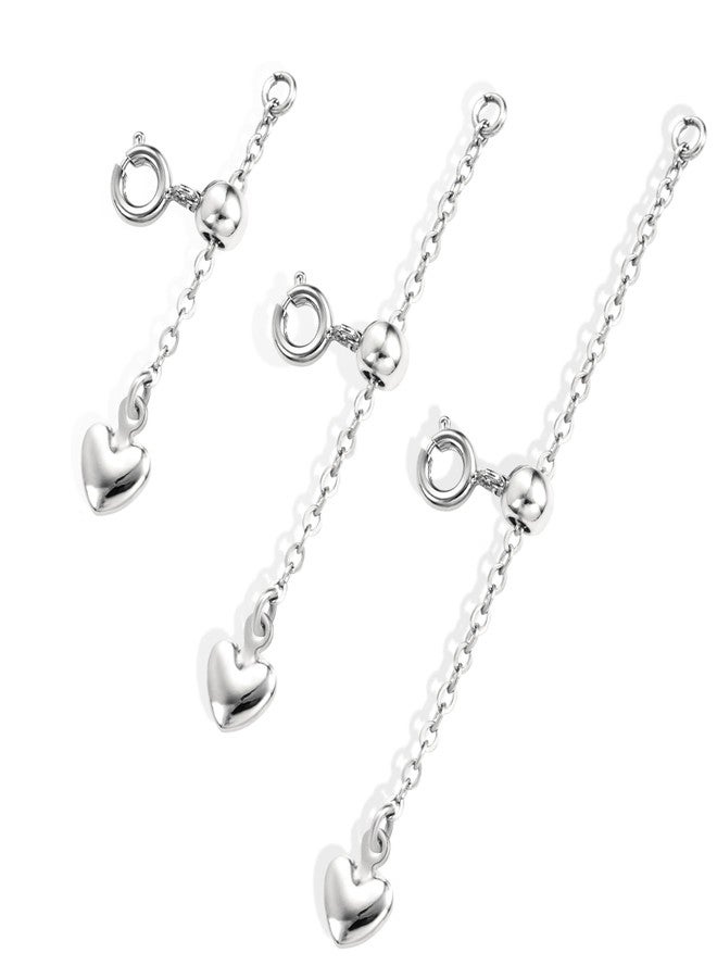 ALEXCRAFT Bracelet Extender White Gold Plated Solid Brass Adjustable Slider Necklace Bracelet Extenders Extension Chains for Necklaces（1 2 3 inch） - Image 1