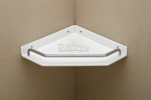 Relax New Corner Acrylic ShelfAcrylic Chrome Unbreakable Corner Acrylic Wall Shelf Number of Shelves 1 New r114 12 12 inches 5mm Thickness - Image 2