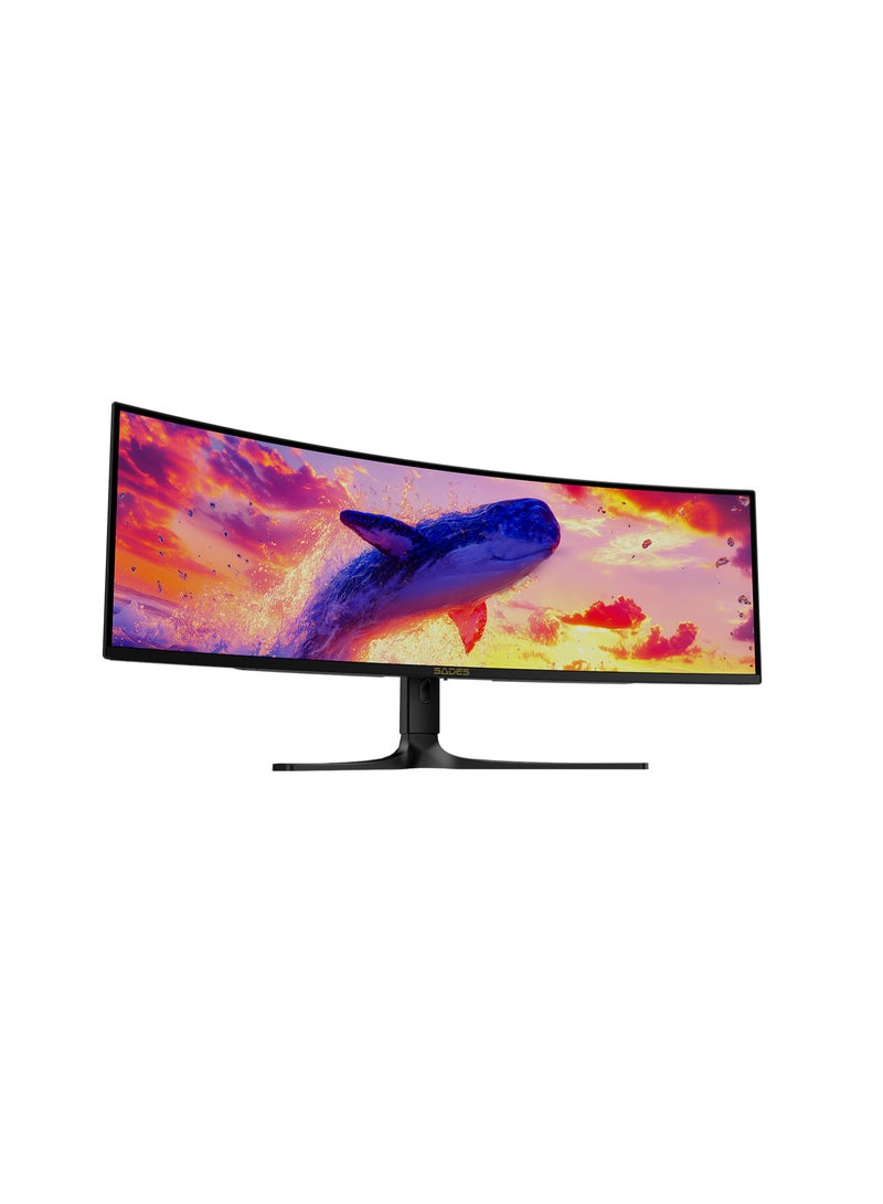 ساديس شاشة ألعاب ساديس SP-Whale مقاس 49 بوصة بتقنية OLED فائقة الاتساع | دقة QHD مزدوجة 5120x1440، معدل تحديث 48-240 هرتز، زمن استجابة 0.03 مللي ثانية | HDR True Black 400 | أسود - Image 2