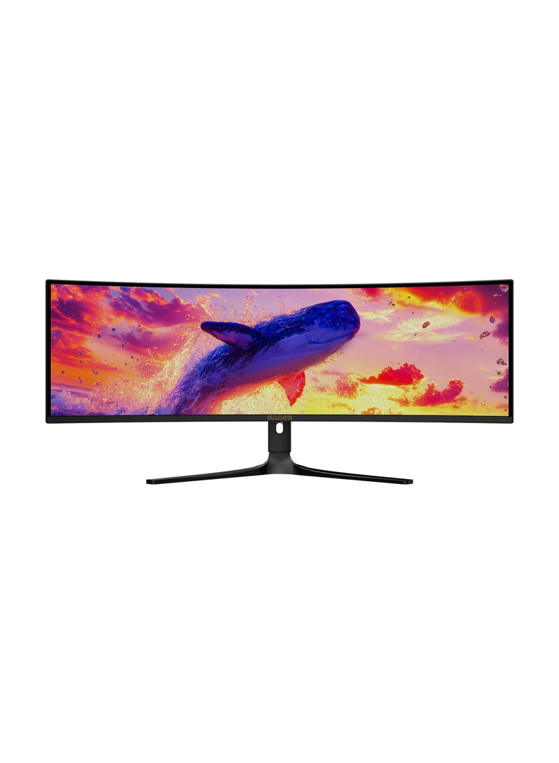 ساديس شاشة ألعاب ساديس SP-Whale مقاس 49 بوصة بتقنية OLED فائقة الاتساع | دقة QHD مزدوجة 5120x1440، معدل تحديث 48-240 هرتز، زمن استجابة 0.03 مللي ثانية | HDR True Black 400 | أسود - Image 1