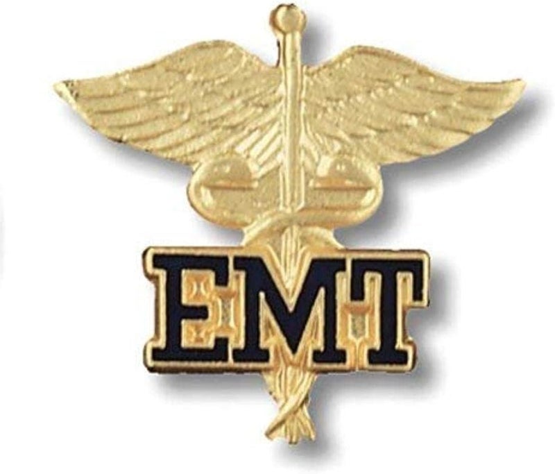 Prestige Medical EMT Emblem Pin with Caduceus Design