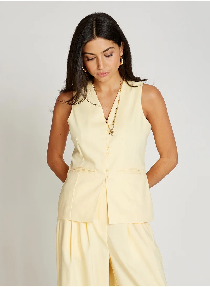 Little Mistress Pocket Detail Waistcoat