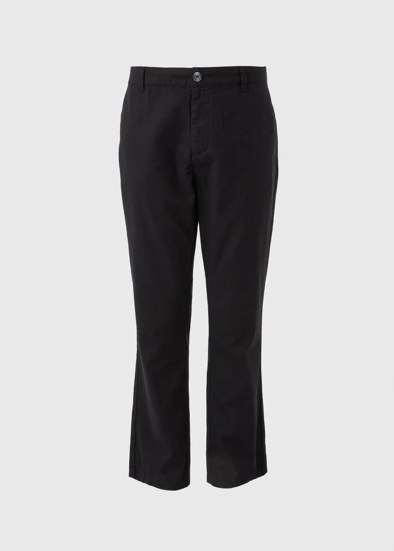 Matalan Black Linen Blend Trousers Regular