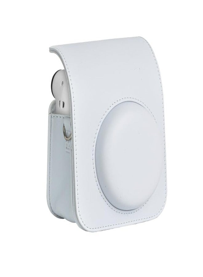 FotoCart Instax Mini 12 Camera Case, PU Leather Protective Camera Bag for Fujifilm Instax Mini 12 Camera (Clay White) - Image 5