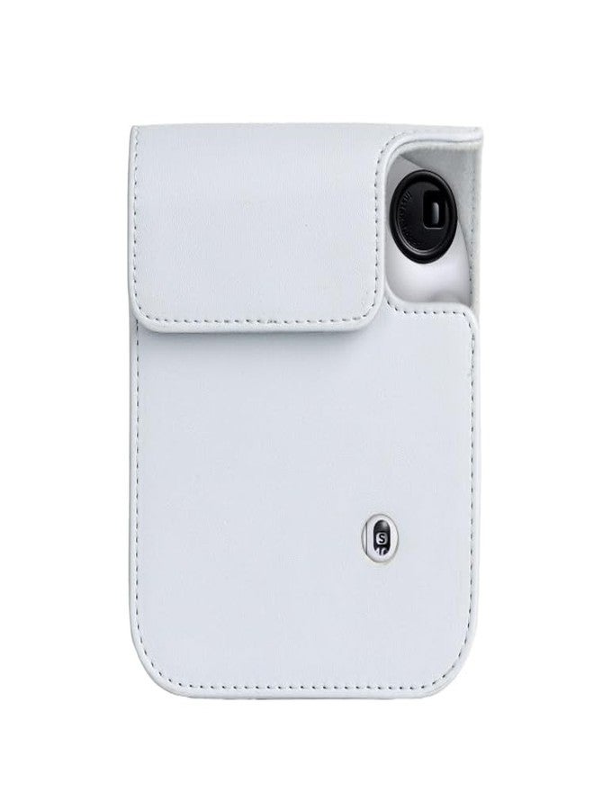 FotoCart Instax Mini 12 Camera Case, PU Leather Protective Camera Bag for Fujifilm Instax Mini 12 Camera (Clay White) - Image 4