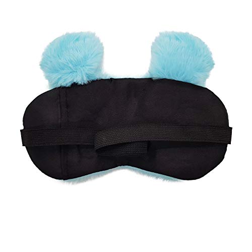Jenna™ Cute Gel Fur Sleeping Eye Shade Mask Cover for Insomnia, Meditation, Puffy Eyes and Dark Circles Kitty Blue - Image 4