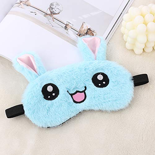 Jenna™ Cute Gel Fur Sleeping Eye Shade Mask Cover for Insomnia, Meditation, Puffy Eyes and Dark Circles Kitty Blue - Image 5