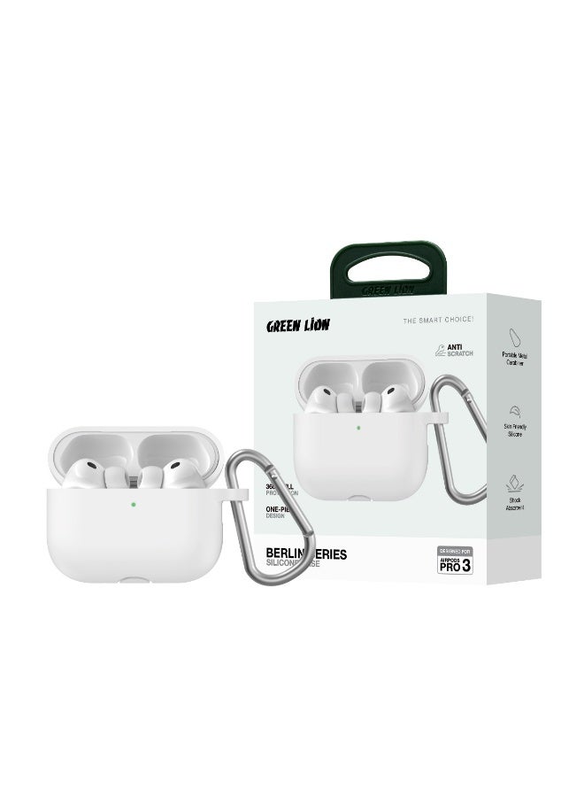 GREEN LION Silicone AirPod Case for AirPods 3 / Protective Cover with Shockproof Design / Dust & Scratch Resistant / Soft Touch Finish / Lightweight & Portable / Easy Access to Charging Port - White - Image 2