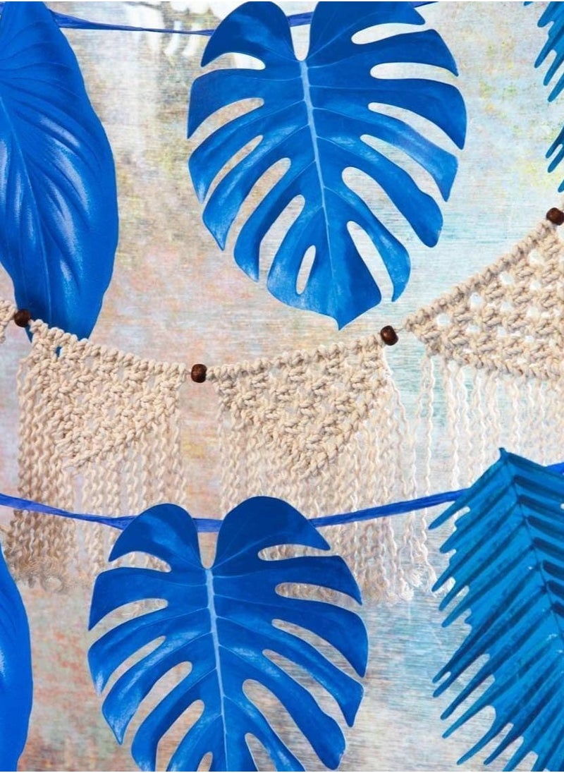 توكينج تيبلز لافتة حفلات بأوراق النخيل الزرقاء من - Image 1