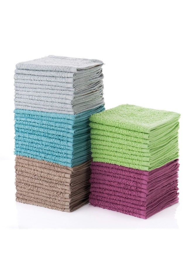 Simpli-Magic 79148 Cotton Washcloths, 50 Pack, Multi Color Towel Set - Image 1