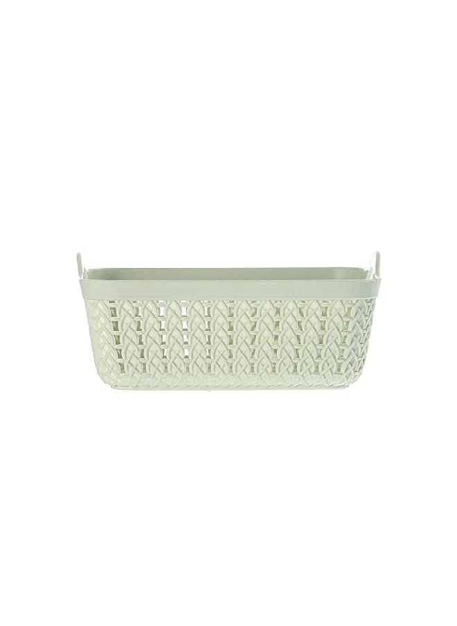 Yonovo Plastic Storage Basket 4 Piece Storage & Organization Containers Shelf Baskets Pantry Boxes For Organizing Cabinets Bin Bathroom Light Green 4Pcs K70056  - Image 4