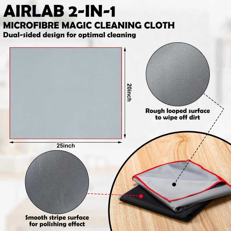 - 6 Extra-Large Microfiber Cleaning Towels, 25 x 20 Inches, Lint-Free for Crystal, Windows, Glassware (6 grey） - Image 4