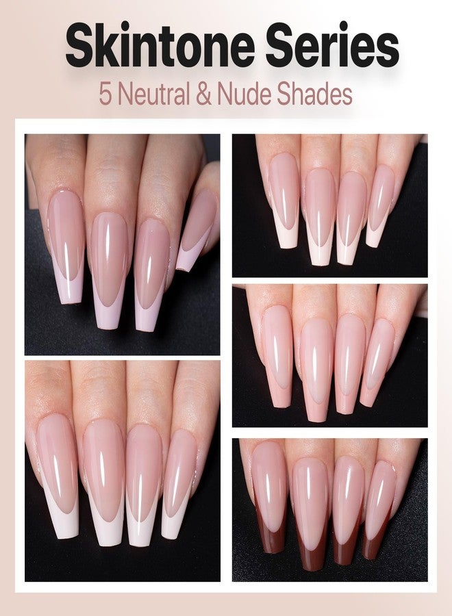 SXC Cosmetics French Tip Press On Nails - Skin Tone Nude and Color Series, Medium Coffin X-Pro Tips Starter Kit ST120KIT - Image 3
