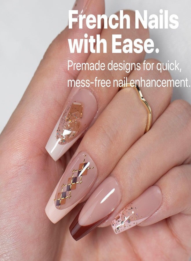 SXC Cosmetics French Tip Press On Nails - Skin Tone Nude and Color Series, Medium Coffin X-Pro Tips Starter Kit ST120KIT - Image 2