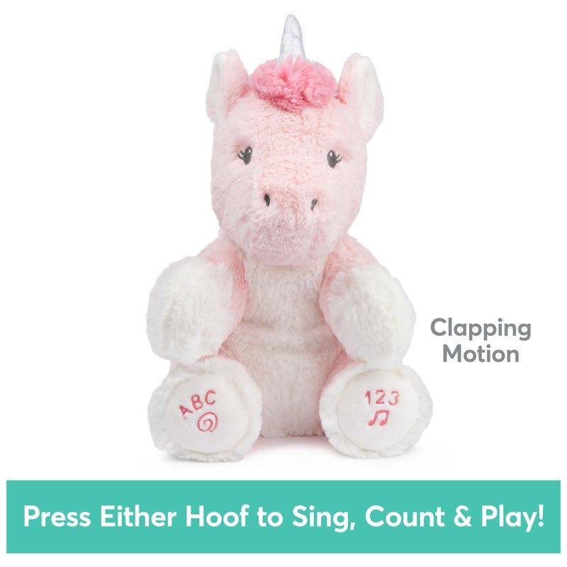 GUND Baby Alora The Unicorn Animated Plush, Singing Stuffed Animal Sensory Toy, Sings ABC Song and 123 Counting Song, Pink, 11â€ - Image 4
