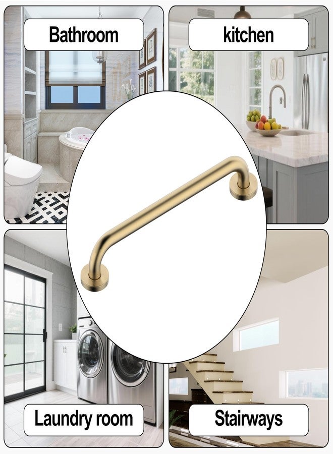 Derengge 16 Inch Grab Bar 304 Stainless Steel Anti-Slip Bathroom Safety Handrail Wall Mount Assist Grip for Elderly Handicap Bathtub Shower Toilet,GB-4023-BG,Brushed Gold - Image 5