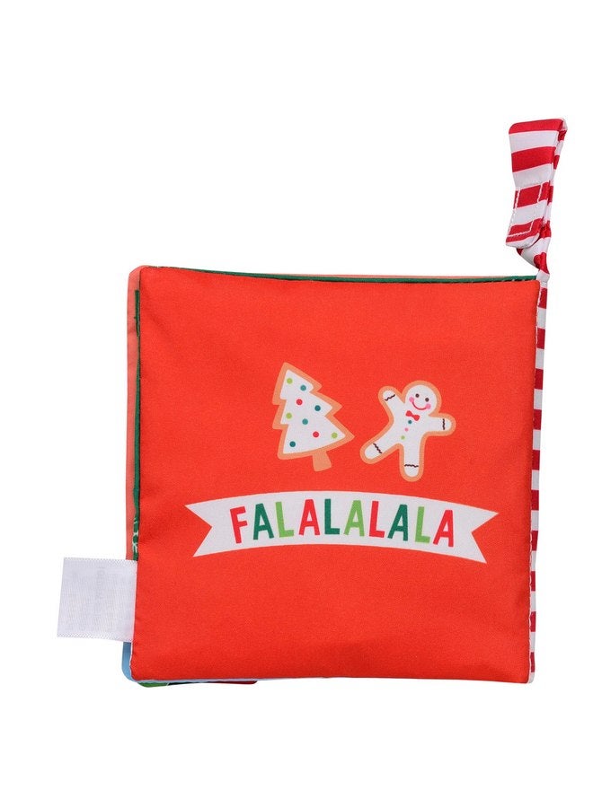 Baby Starters My First Christmas Soft, Crinkle Activity Book with Silicone Teether and Travel Strap, Santa, Green (5 1/2 inch Square) - Image 5