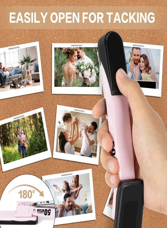 Deli Stapler Heavy Duty, Full Strip Staplers for Desk with 2000 Staples and Staple Remover, 50 Sheet Capacity, No Jam, Non-Slip Office Stapler with Staples for Office, Classroom, Pink - Image 5