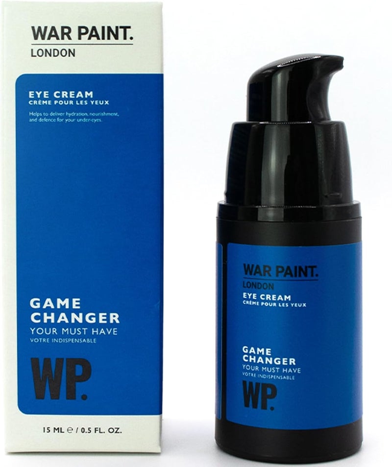War Paint Game Changer Under Eye Cream for Men Mens Eye Cream Anti Aging Eye Serum Niacinamide Squalane Oil Shea Butter Dark Circle Eye Cream Eye Bags Remover Men Vegan Cruelty Free 15ml