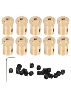 Thoraya Hex Shaft Coupling 6mm Brass Flexible Coupler Joint for RC Motor Car Tires Shaft 10pcs  - Image 1