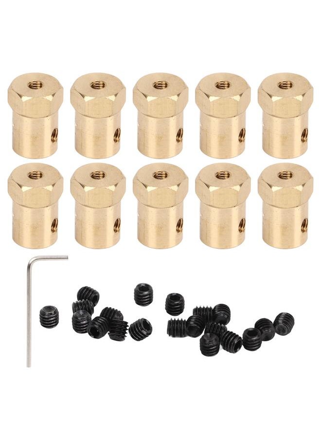 Thoraya Hex Shaft Coupling 6mm Brass Flexible Coupler Joint for RC Motor Car Tires Shaft 10pcs  - Image 1