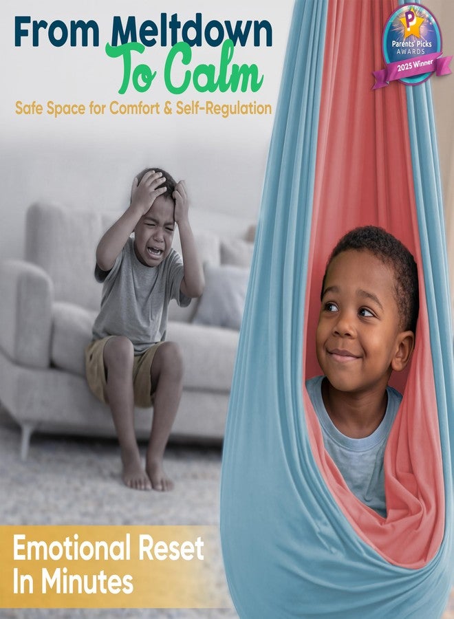 VISSE Sensory Swing for Kids Indoor Outdoor - Calming Cocoon Therapy Swing, Holds 300lbs - Hug-Like Sensory Hammock with 360° Swivel Hardware for Autism, ADHD, SPD Support - Image 2