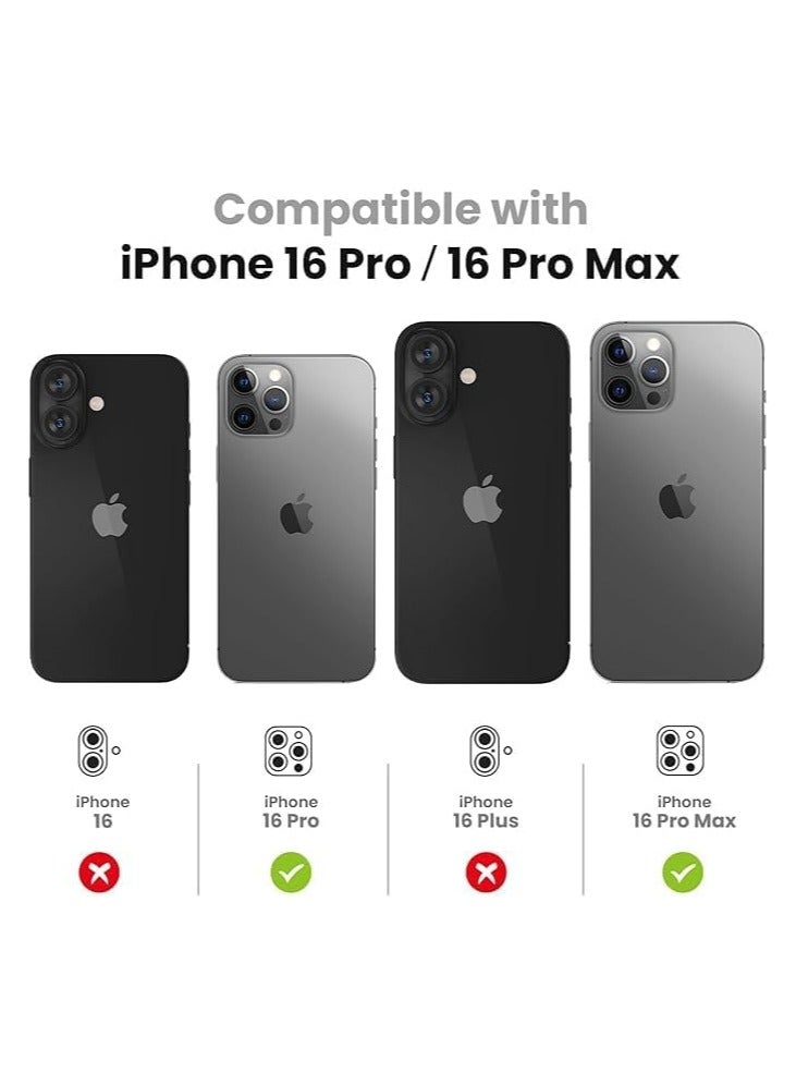 واقي عدسة كاميرا متوافق مع آيفون 16 برو  وآيفون 16 برو ماكس ، غطاء حماية عالي الدقة من الزجاج الصلب خاتم للشاشة (شفاف) - Image 4