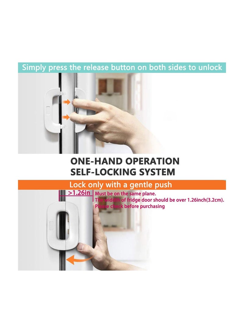 Fridge Freezer Door Lock, 2 Pack Upgrade Home Refrigerator Latch Catch, Toddler Child Baby Safety Lock Easy To Install and Use 3m Vhb Adhesive No Tools Need or Drill, for Most Fridges In The Market - Image 2
